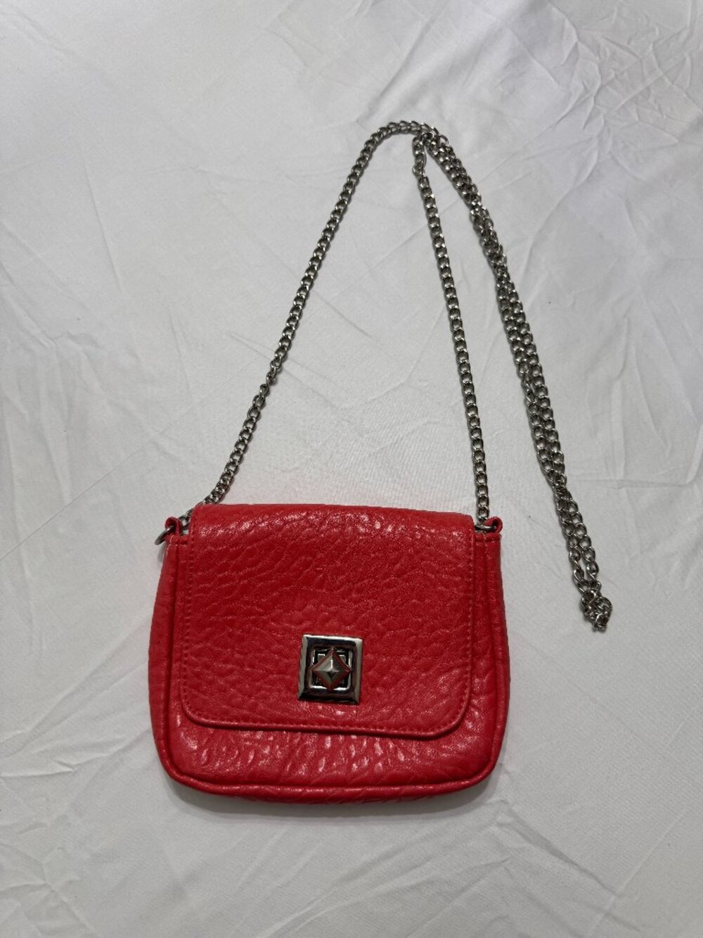 Mini Red Chain Strap Crossbody Bag Women's